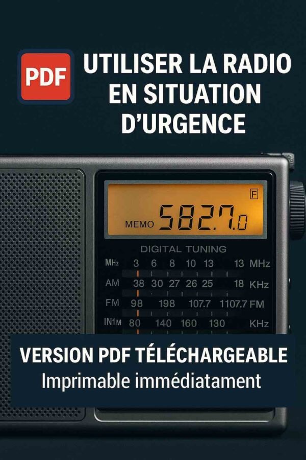 Miniature PDF – Guide imprimable pour utiliser une radio en cas de crise ou de catastrophe