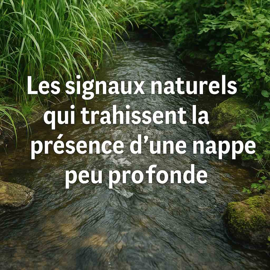 Photographie d’un champ français en fin d’été où des herbes vertes et denses apparaissent au milieu d’une zone plus sèche, suggérant la présence d’une nappe phréatique peu profonde sous la surface.